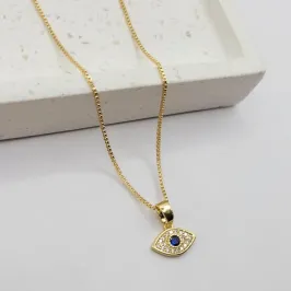 corrente olho grego com microzirconia