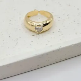 anel coração de cristal