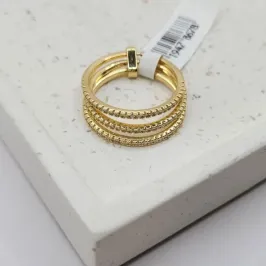 anel 3 fios de zirconias