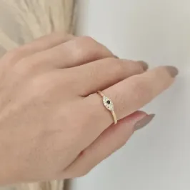 anel de olho grego de micro zircônias