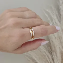 anel três fios com coração