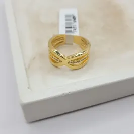 anel três fios com zirconia