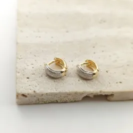brinco argola com caneta de rhodio pequena