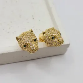 brinco cabeça de pantera