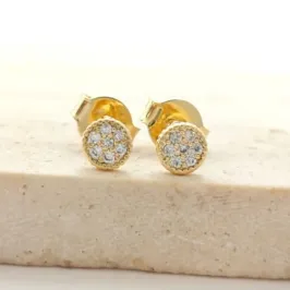 brinco círculo cravejado pequeno