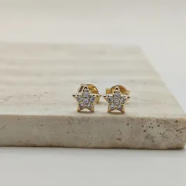 brinco estrela cravejada