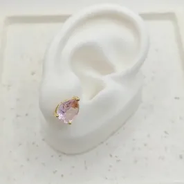 brinco gota rosa