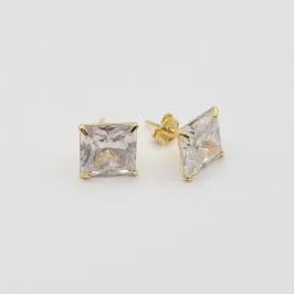 brinco quadrado zirconia