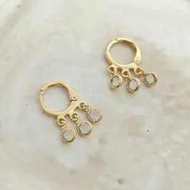 brinco argolinha com pedrinha