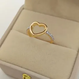 anel de coração com caneta de rhodio