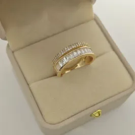 anel duplo cravejado