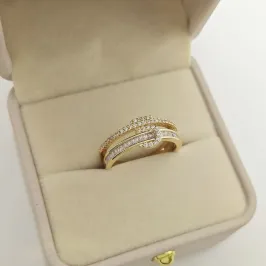 anel fivela cravejada