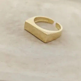 anel quadrado liso