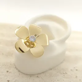 brinco flor com ponto de luz