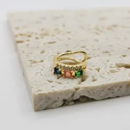 piercing fake pedras coloridas