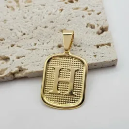 pingente medalha letra H