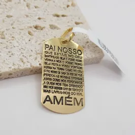 pingente medalha oração pai nosso