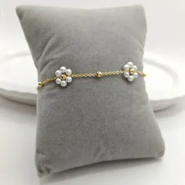 pulseira flor branca