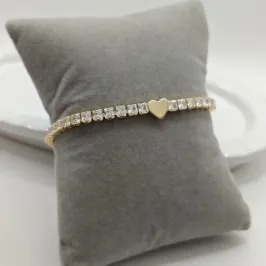 pulseira riviera com coração liso