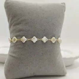 pulseira trevo de pérola