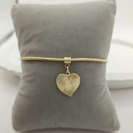 pulseira tubinho coração em relevo