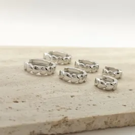 trio argola de corações rhodio