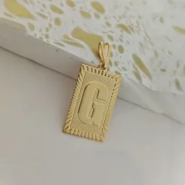 pingente de placa pequeno letra G