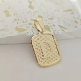 pingente medalha letra D
