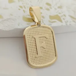 pingente medalha letra F