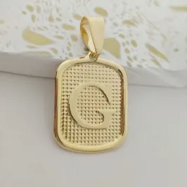 pingente medalha letra G
