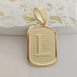 pingente medalha letra L