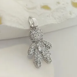 pingente menino cravejado cristal rhódio