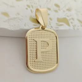 Pingente placa letra P