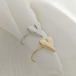 anel coração liso