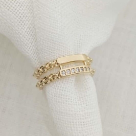 anel duplo com micro zirconia