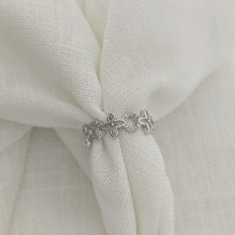 anel LV cristal rhodio