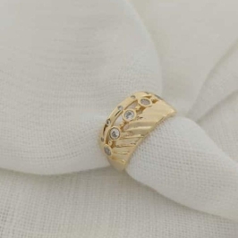 anel texturizado com zirconia