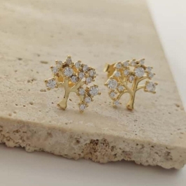 brinco de árvore cravejado