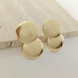 brinco duas bolas chapadas