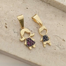 pingente filho com rhodio negro