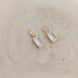 pingente pedra quadrada