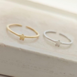 anel com estrela lisa