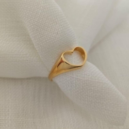 anel coração vazado