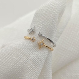 anel estrela com zirconia