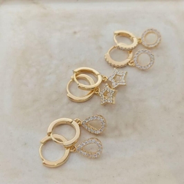 argola formas cravejado gota