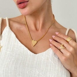 corrente fio alemão com coração chapado