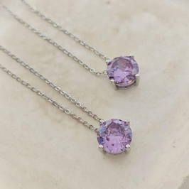 corrente ponto de luz roxo em rhodio