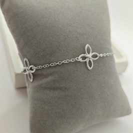 pulseira flor vazada rhodio