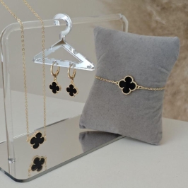 pulseira trevo preto