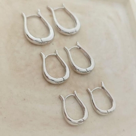 argolinha em gota G 2,1cm rhodio